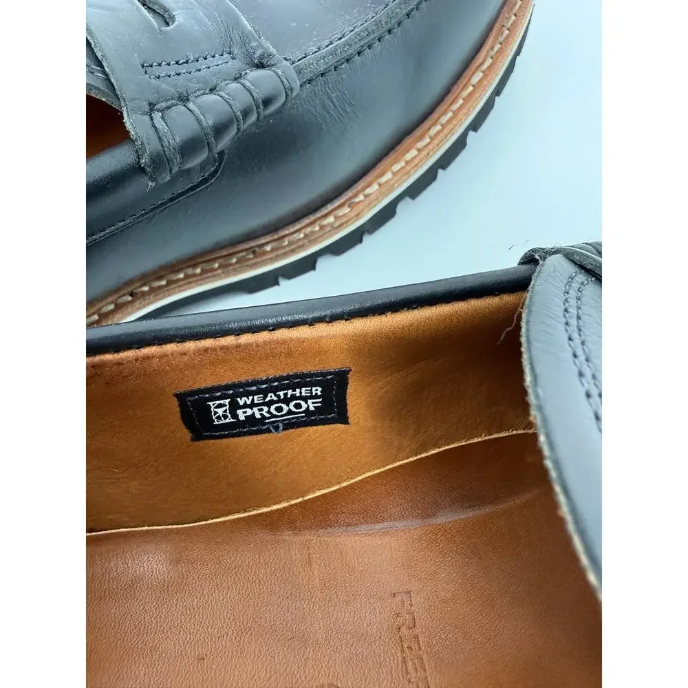 Allen Edmonds Freeport Weatherproof Penny Loafers Black Leather 11.5 D Lug Sole